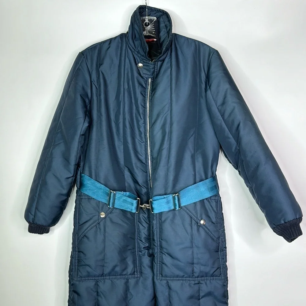 Vintage Snow Shield By Samco Blue Snowmobile Snowsuit Ice Fishing Suit Small